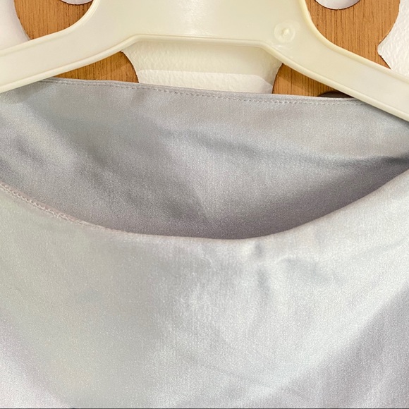 PRIVATE CIRCLE Baby Tee Top Satin Metallic Blue - Picture 7 of 15